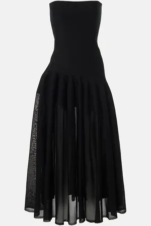 Alaïa Alaïa Abito lungo senza spalline a pieghe