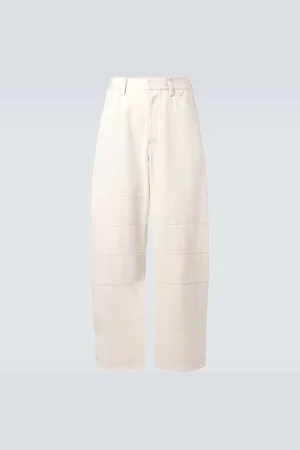 LEMAIRE Pantaloni barrel in drill di cotone