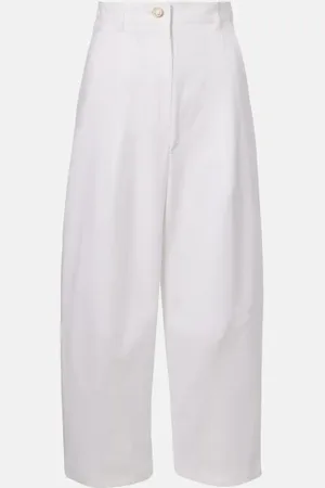Max Mara Pantaloni Mina a gamba larga in misto cotone