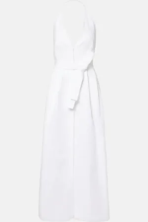 Max Mara Abito lungo in gabardine di misto cotone