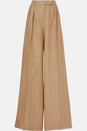 Max Mara Pantaloni a gamba larga Rauche in lino