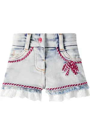 MONNALISA Baby - Shorts di jeans con pizzo