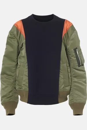 SACAI Felpa con jersey e twill