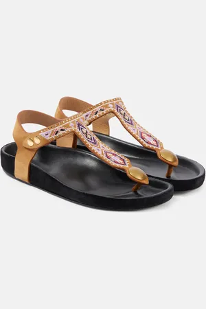 Isabel Marant Sandali Enore in suede con ricamo