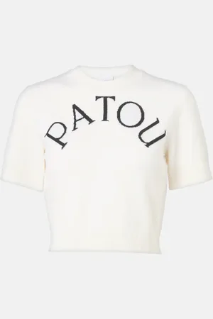 Patou Top cropped in misto lana jacquard