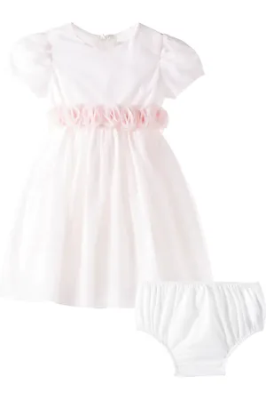 Il gufo Baby - Abito in tulle con applicazioni floreali