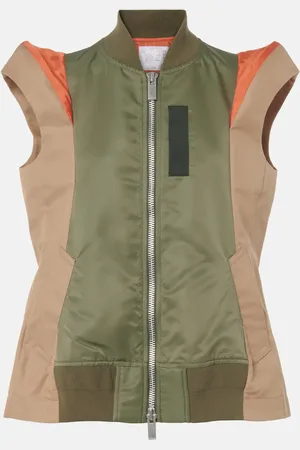 SACAI Gilet in twill e gabardine con zip