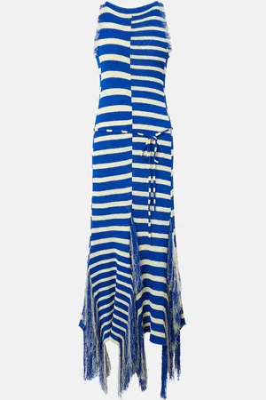 Proenza Schouler Abito lungo Yves in maglia con frange