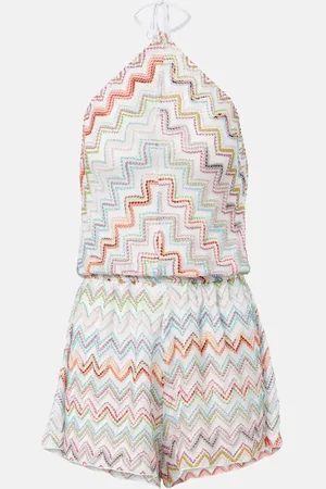 Missoni Jumpsuit corta in crochet a zig-zag