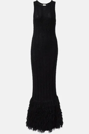 Khaite Abito lungo Fiore in seta e cashmere