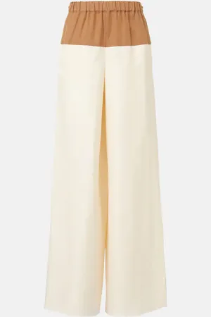 Max Mara Pantaloni Gestro a gamba larga in lino e seta