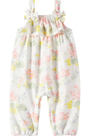Tartine Et Chocolat Baby - Jumpsuit corta in lino e cotone a fiori