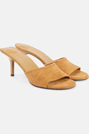 Jacquemus Mules Cubisto 70 in suede stampato