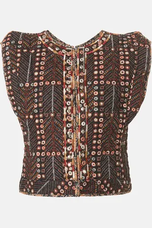 Marant Etoile Cardigan Cerza in cotone con ricamo