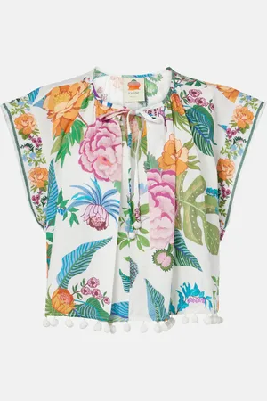 Farm Rio Blusa cropped Sweet Bloom in cotone