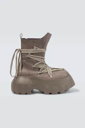 Rick Owens Anfibi Mega Tractor Megalaced in pelle