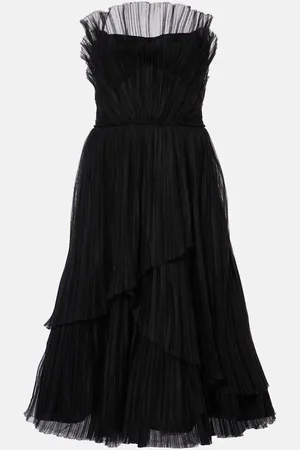 Costarellos Abito midi Dorea in tulle a balze