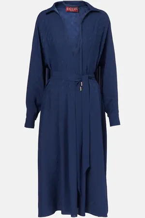 Gucci Abito midi Horsebit in seta