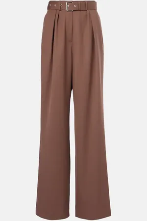 DRIES VAN NOTEN Pantaloni a gamba larga in gabardine di lana