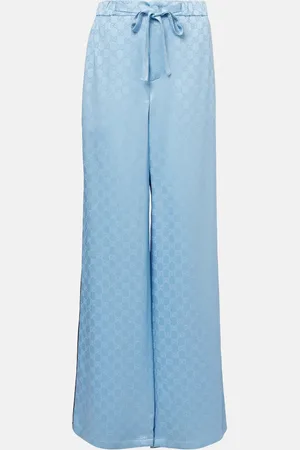 Gucci Pantaloni a gamba larga in raso GG