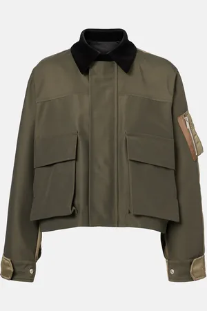 SACAI Giacca blouson in twill di misto cotone