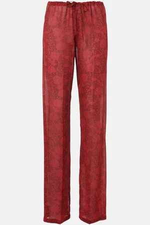 DRIES VAN NOTEN Pantaloni regular in georgette