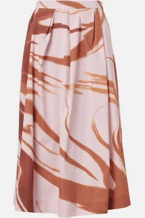 DRIES VAN NOTEN Gonna midi in cotone con stampa