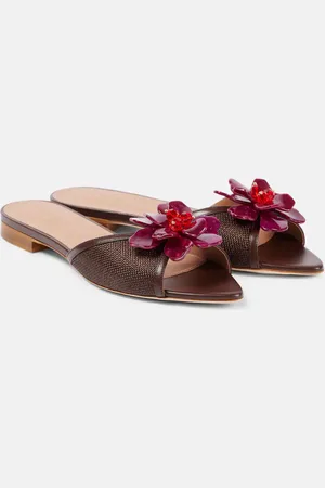 MALONE SOULIERS Sandali Cyd in rafia con cristalli