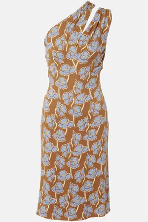 VERSACE Abito midi Poppies con stampa