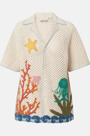 ALÉMAIS Alémais Camicia Splash in crochet di cotone con ricamo