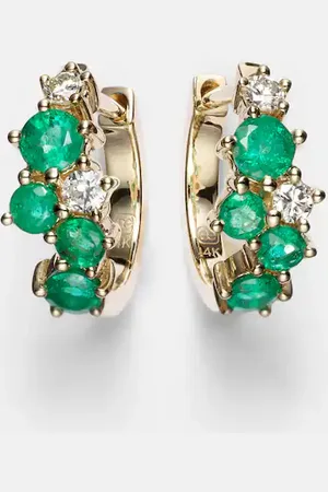 Sydney Evan X Wicked - Orecchini Emerald City in oro 14kt con smeraldi e diamanti