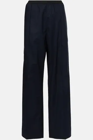 Plan C Pantaloni regular in cotone a vita alta