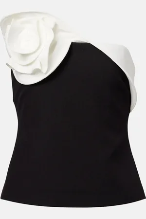 Roland Mouret Top in crêpe con applicazione floreale