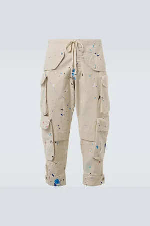 GREG LAUREN Pantaloni cargo Painters in cotone con stampa