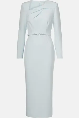 Roland Mouret Abito midi in crêpe con cintura