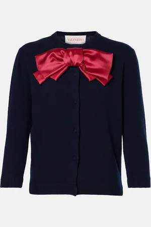 VALENTINO Cardigan in lana con fiocco