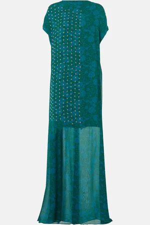 DRIES VAN NOTEN Abito lungo con stampa e borchie