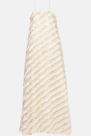 ‎Taller Marmo‎ Abito lungo Anguilla in jacquard con frange