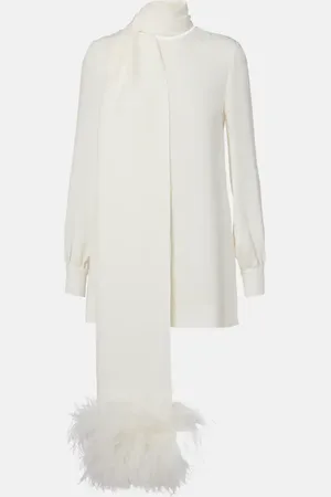 VALENTINO Top in seta con piume