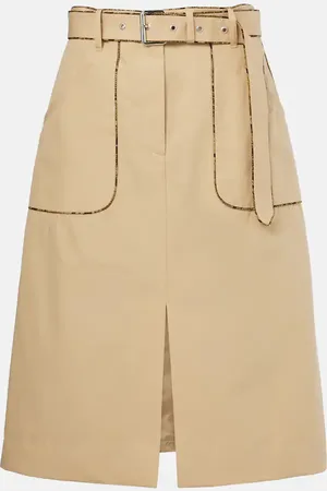 DRIES VAN NOTEN Gonna midi in popeline di cotone