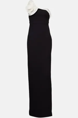 Roland Mouret Abito lungo in crêpe con applicazione