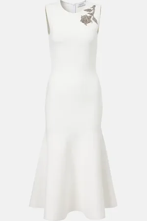 Alexander McQueen Abito midi con cristalli