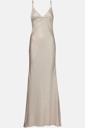 Roland Mouret Abito lungo in raso con cristalli
