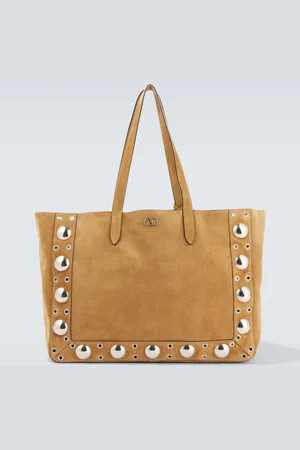 VALENTINO GARAVANI Shopper Nellcôte Large in suede con borchie