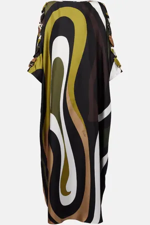 Puccini Caftano Marmo in twill di seta