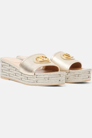 VALENTINO GARAVANI Sandali VLogo in pelle metallizzata
