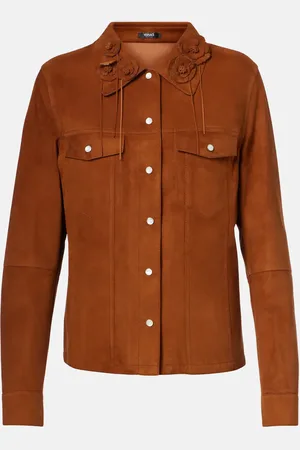 VERSACE Giacca camicia in suede