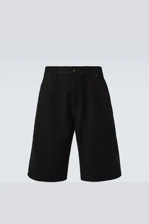 Saint Laurent Bermuda a vita media in twill di cotone