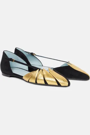 VALENTINO GARAVANI Ballerine Foliefoliage in suede e pelle