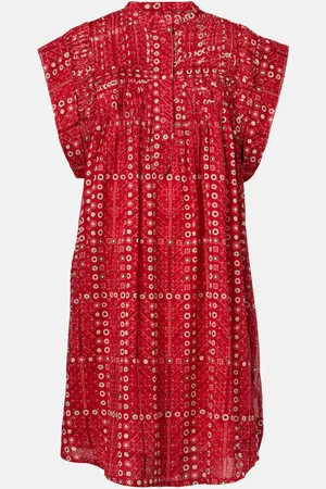 Marant Etoile Abito corto Leazali in cotone con stampa